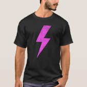 Retro Distressed Front & Back PINK Lightning Bolt T-shirt (Voorkant)
