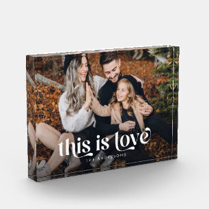 Retro Dit is liefde horizontaal Fotoblokken