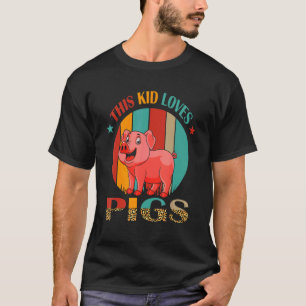  retro Dit Kind houdt van Varkens Eigenaar ver T-shirt