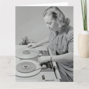 RETRO DJ MIXER CARTE D'ANNIVERSAIRE POUR ELLE