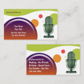 Retro DJ Old Microphone Visitekaartjes (Voorkant / Achterkant)