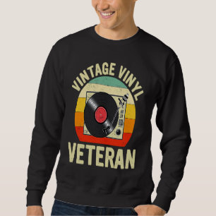 Retro DJ Vinylplaat Vintage Vinyl Veteraan voor Co Trui