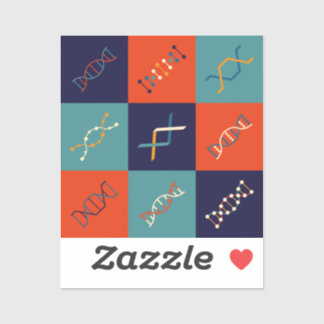 Retro DNA genetica stambiologie patroonset Sticker