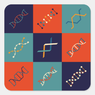 Retro DNA genetica stambiologie patroonset Vierkante Sticker