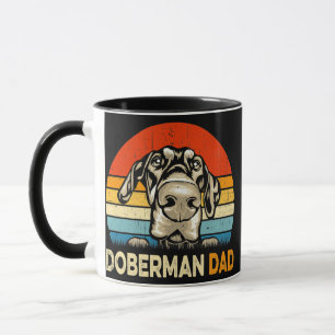 Retro Doberman Dad Vaderdag Vintage Dog Dad Mok