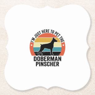 Retro Dobermann Pinscher Hond Liefhebber Shirt Ont Kartonnen Onderzetters
