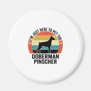 Retro Dobermann Pinscher Hond Liefhebber Shirt Ont Magneet
