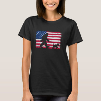 Retro Dog Fox Terrier 4 juli Amerikaanse vlag T-shirt