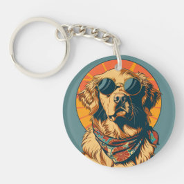 Retro Dog Keep on Barkin Key Chain Sleutelhanger