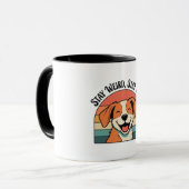 Retro Dog Kindness Quote Color Inside Mug (Devant gauche)