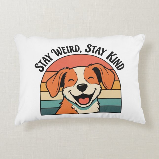 Retro Dog Kindness Quote Rectangular Pillow Accent Kussen (Voorkant)