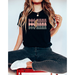 Retro Dog Mama-Leopard Mama-Hondenliefhebber-Cute T-shirt