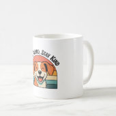 Retro Dog Stay Kind White Coffee Mug (Devant droit)