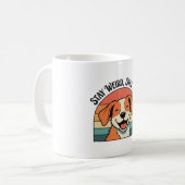 Retro Dog Stay Kind White Coffee Mug (Devant gauche)
