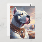 Retro Dogo Argentino schilderij Briefkaart (Voorkant / Achterkant)