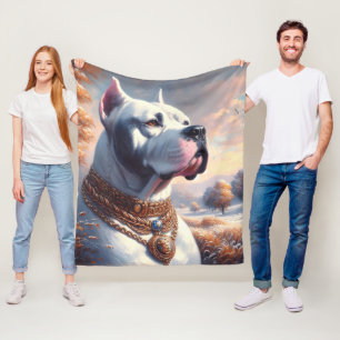 Retro Dogo Argentino schilderij Fleece Deken
