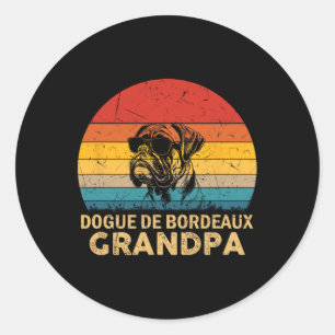 Retro Dogue De Bordeaux Opa Hond Papa Vaders Da Ronde Sticker