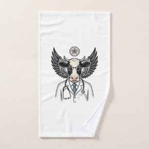 Retro Dokter Koe Vector T-shirt Ontwerp_1 Handdoek