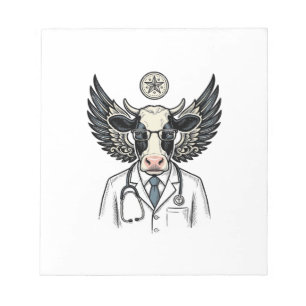 Retro Dokter Koe Vector T-shirt Ontwerp_1 Notitieblok
