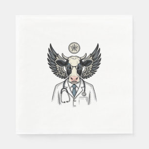 Retro Dokter Koe Vector T-shirt Ontwerp_1 Servet