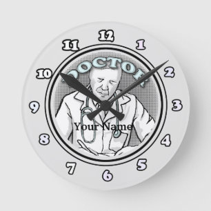 Retro dokter ronde klok