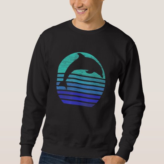 Retro Dolfijn Silhouet Trui (Voorkant)