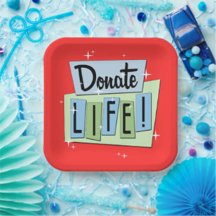 Retro Donate Life -  Sign - Starburst Pape Papieren Bordje