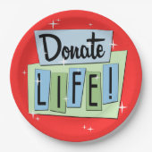 Retro Donate Life - Sign - Starburst Papieren Bordje (Voorkant)