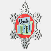 Retro Donate Life Tin Sneeuwvlok Ornament (Rechts)
