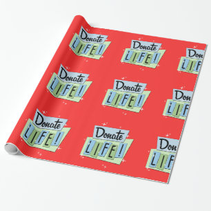 Retro Doneert Leven met rode achtergrond Cadeaupapier