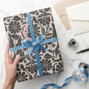 Retro Donkere Margriet Cadeaupapier