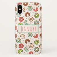 Retro Donut Pattern Cute Colorful Style