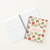 Retro Donut Pattern Cute Colorful Style Notitieboek (Binnen)