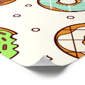 Retro Donut Pattern Cute Colorful Style Poster (Hoek)