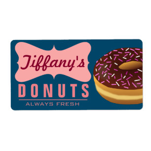 Retro Donut Winkel Donuts Bakker Doughnut Bakk Etiket