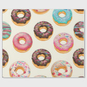 retro-donutpatroon cadeaupapier (Vlak)