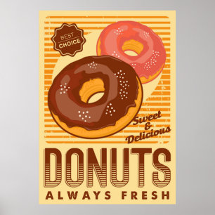 retro donuts business poster