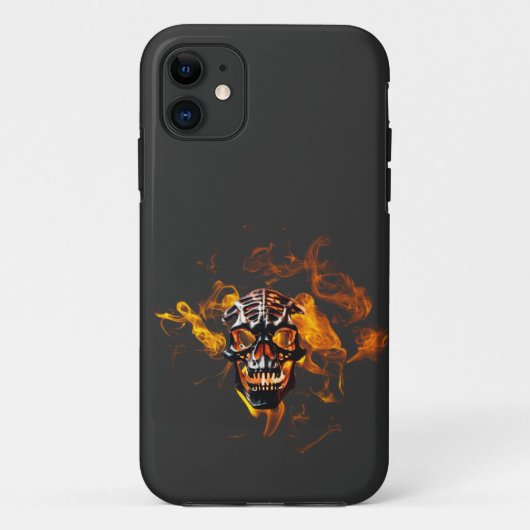 Retro Dood Burning Skelet Schedel in Vuur Case-Mate iPhone Case (Achterkant)