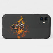 Retro Dood Burning Skelet Schedel in Vuur Case-Mate iPhone Case (Achterkant (horizontaal))