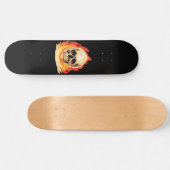 Retro Dood Burning Skelet Schedel in Vuur Skateboard (Horizontaal)