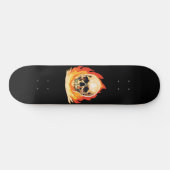 Retro Dood Burning Skelet Schedel in Vuur Skateboard (Horizontaal)