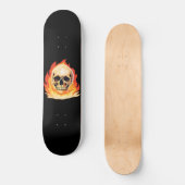 Retro Dood Burning Skelet Schedel in Vuur Skateboard (Voorkant)