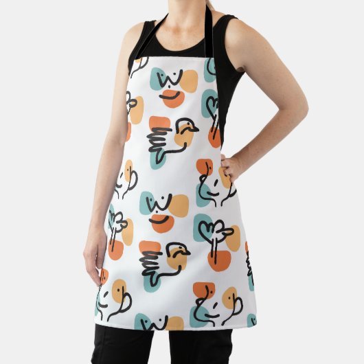 Retro doodle all-over print schort (Insitu)
