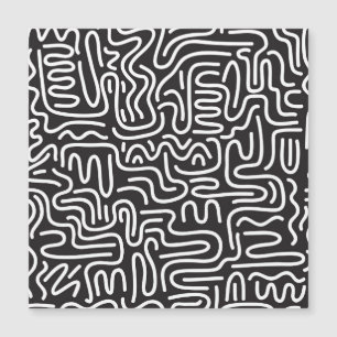 Retro Doodle golvende lijnen: Monochroom