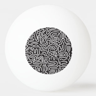 Retro Doodle golvende lijnen: Monochroom Pingpongballen