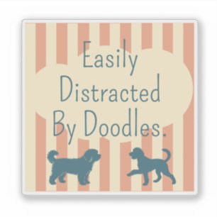 Retro Doodle Silhouet Gemakkelijk Afleidbaar Stick Sticker