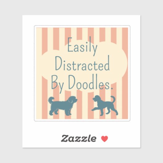 Retro Doodle Silhouette Easily Distracted Sticker (Feuille)