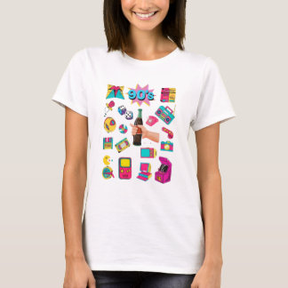 Retro Doodle Sticker Collage Grafische T-Shirt