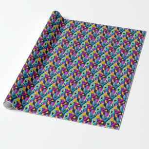 Retro doodles: geometrische pop kunst. cadeaupapier