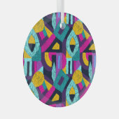 Retro doodles: geometrische pop kunst. glas ornament (Voorkant Rechts)